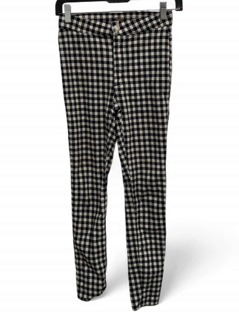 Free People Black and White Gingham Skinny Pants